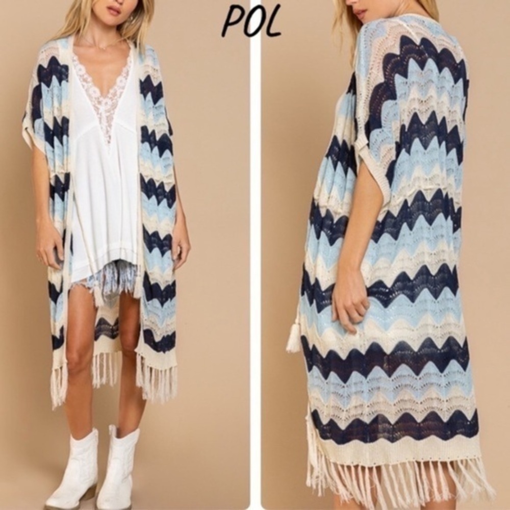POL Blue Color Block Cardigan BRAND NEW